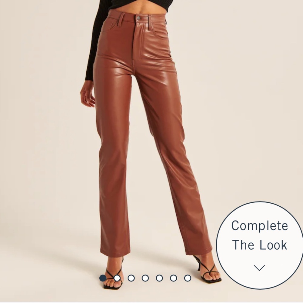 Abercrombie & Fitch Vegan Leather 90s Straight Pants